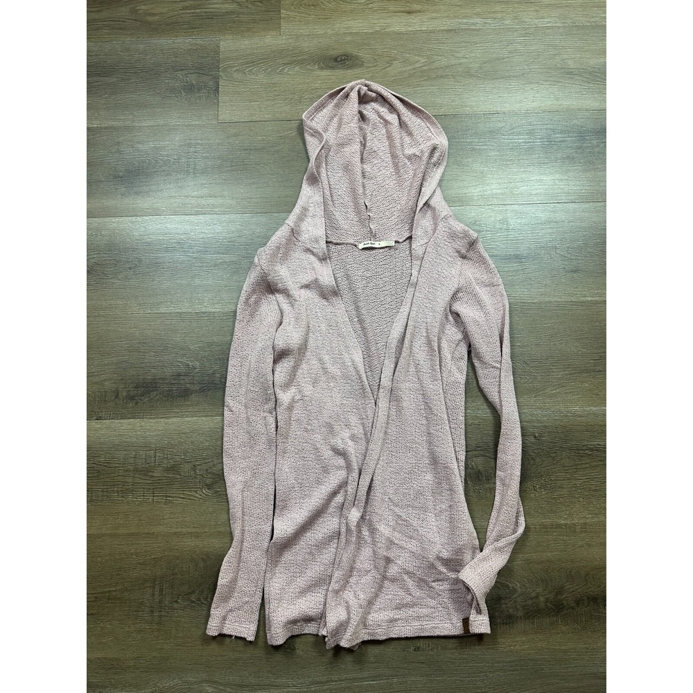 Double Agent Long Sleeve Hooded Cardigan‎ Women's S Pink Lightweight Casual